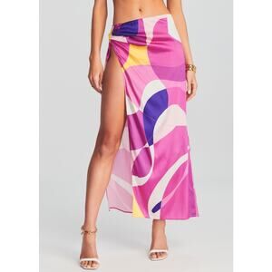 Retrofête | Gav Silk Skirt – Pink Geode (Size M)